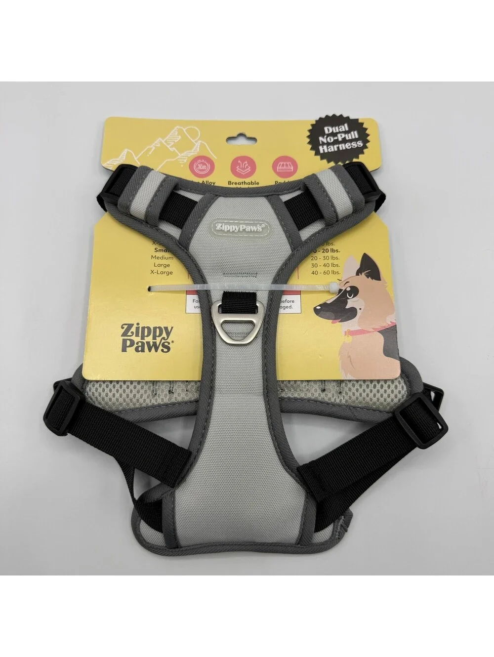 ZippyPaws No Pull Dog Harness Small Gray Grey 10 to 20 lbs ZPC-C0002 Zippy Paws